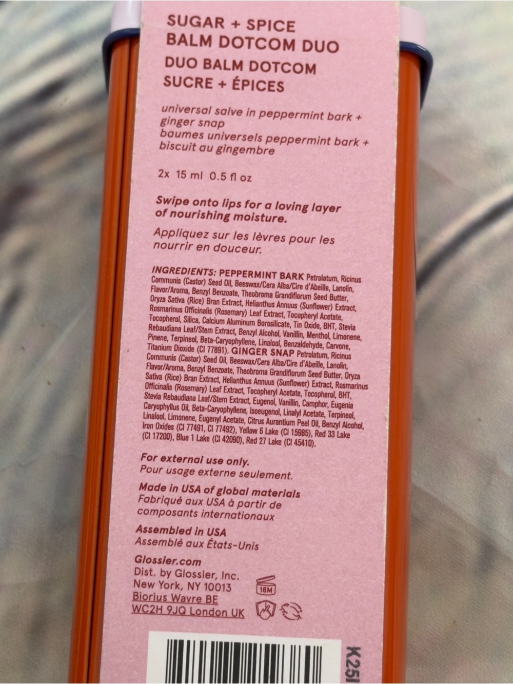Glossier Peppermint & Ginger Snap Balm Dotcom Tubes Gift Set - Picture 4 of 5